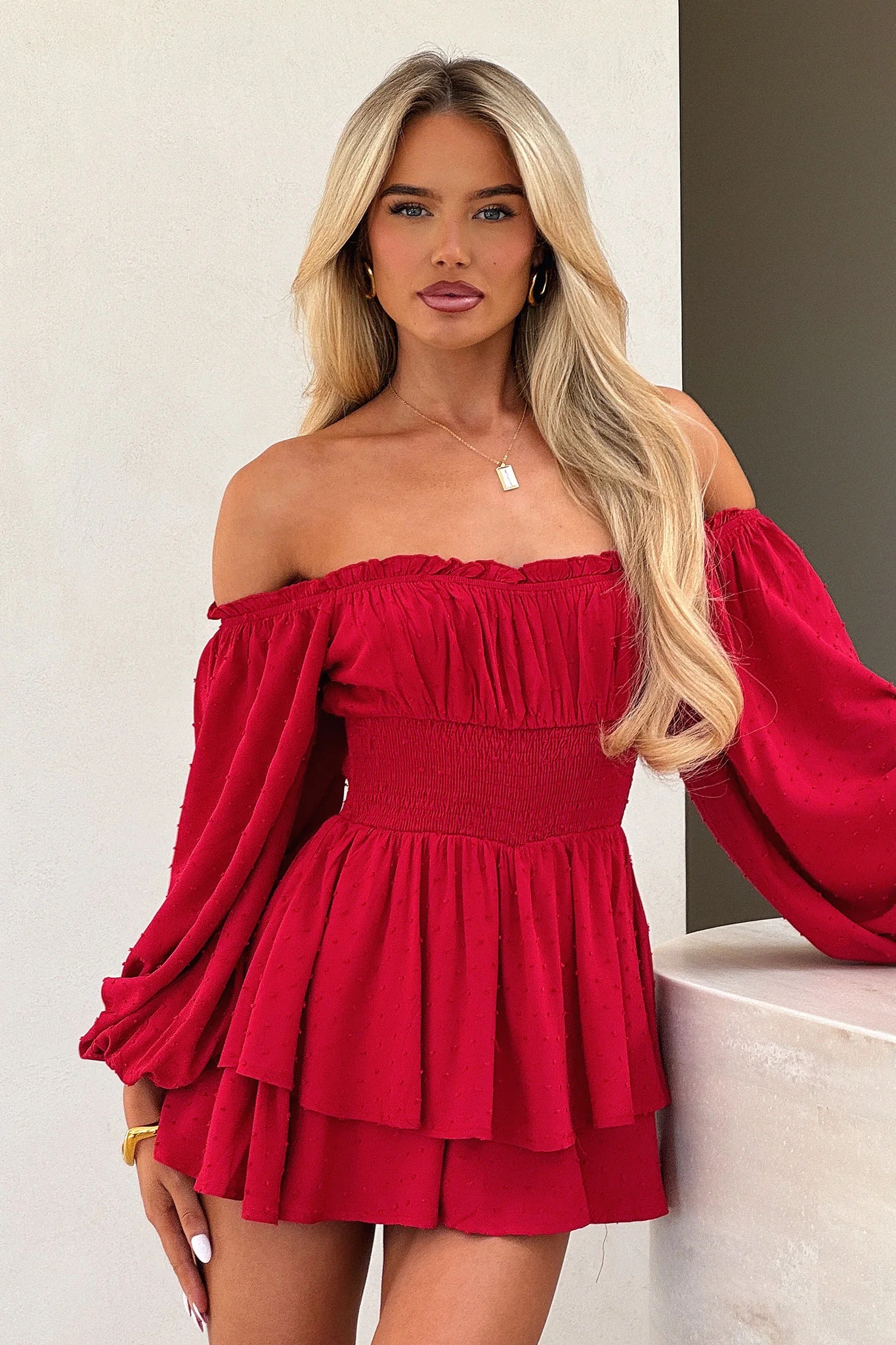 Ahoy Playsuit - Red - Image 4