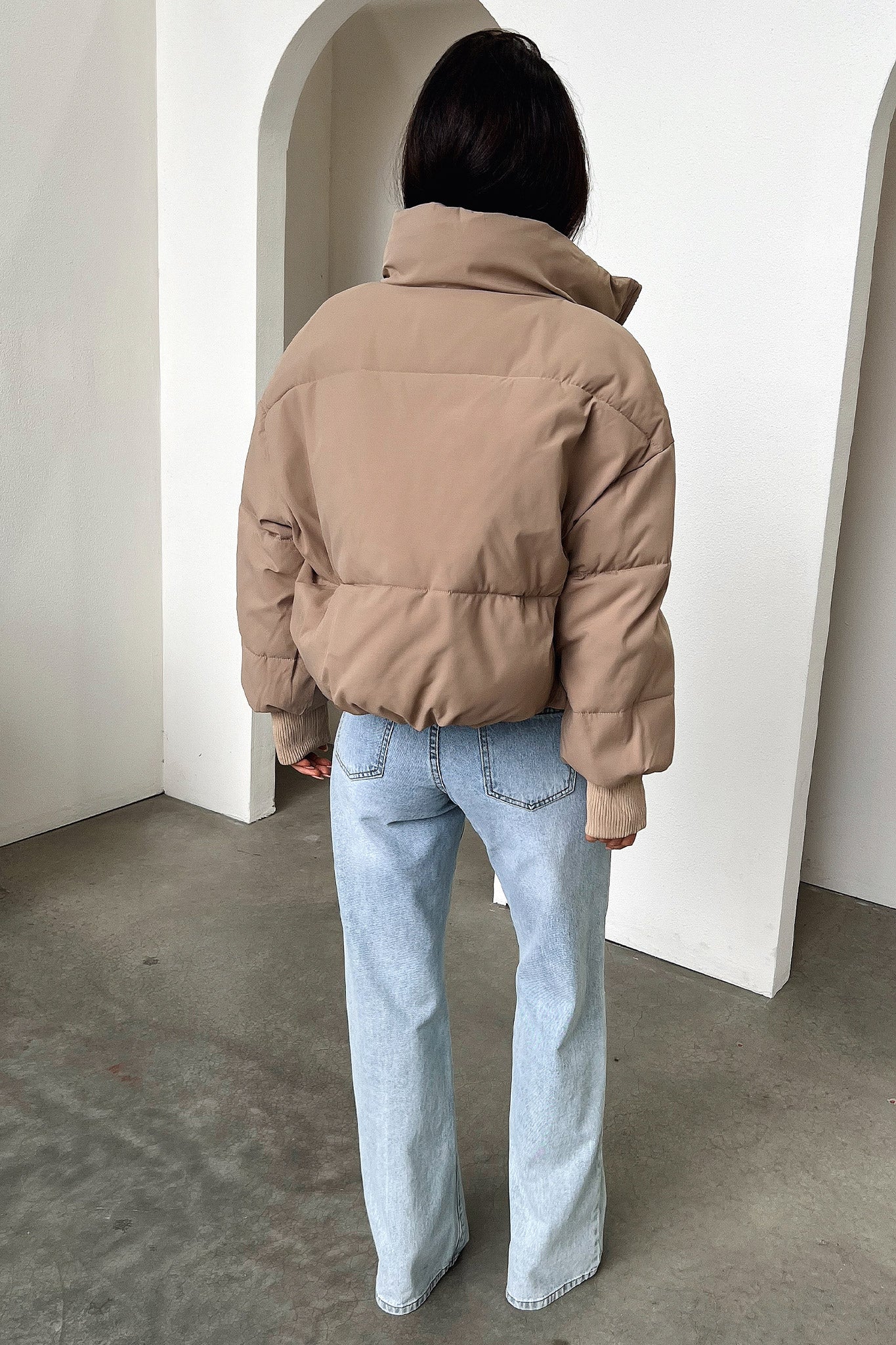 Ajax Puffer Jacket - Tan - Image 7