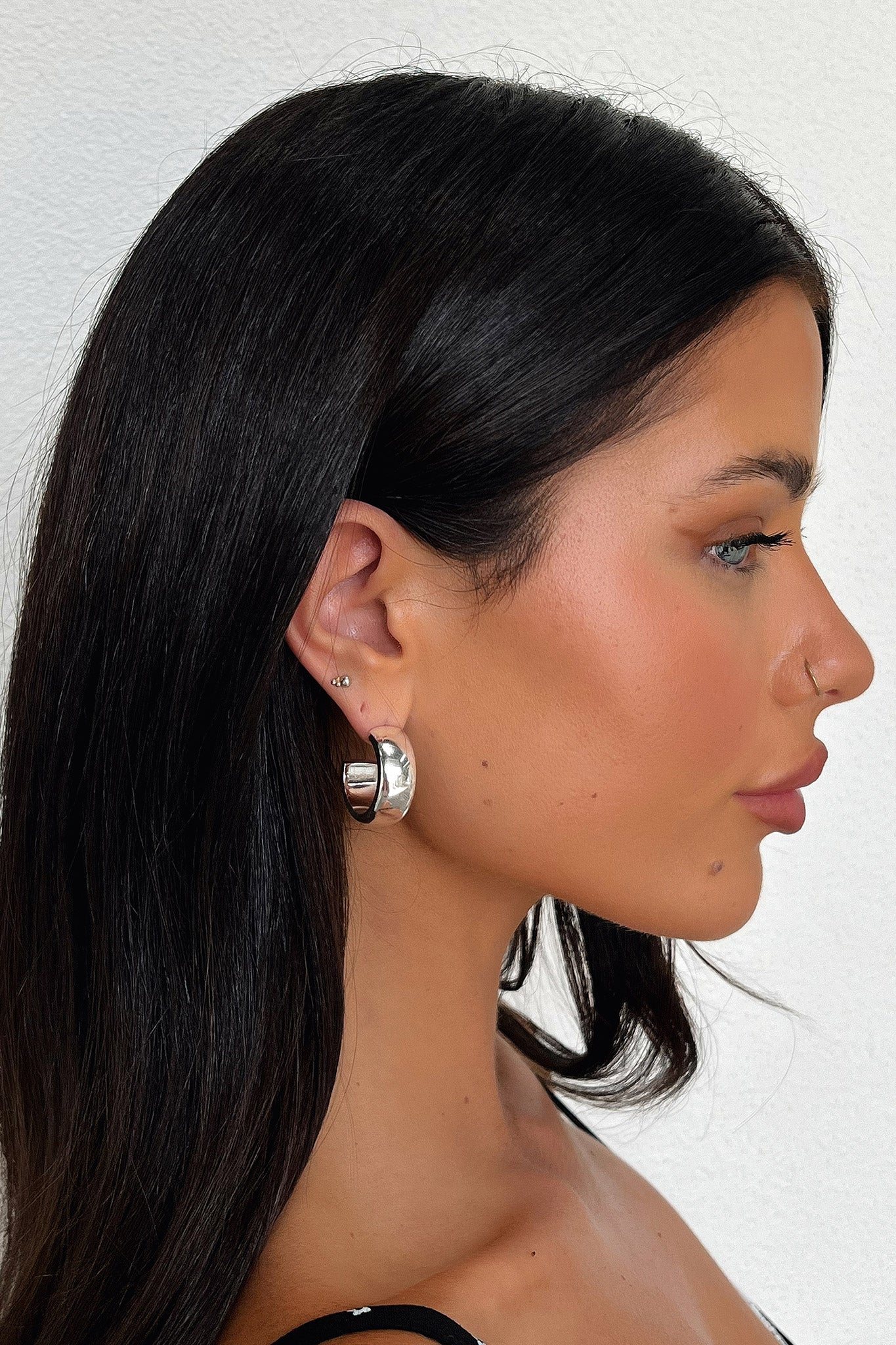 Akia Hoop Earrings - Silver - Image 4