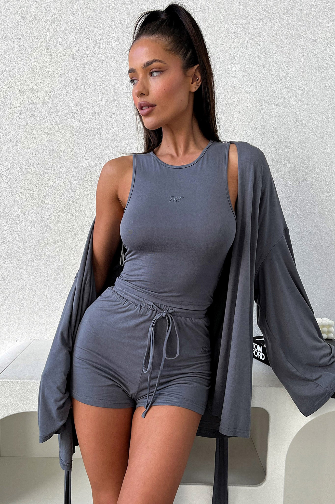 Alita Robe - Charcoal - Image 7