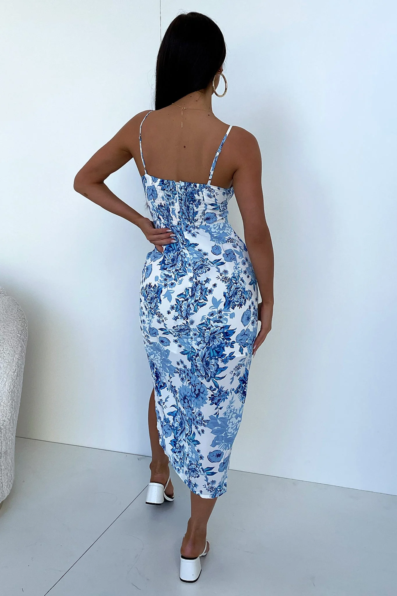 Astra Midi Dress - Blue Floral - Image 7