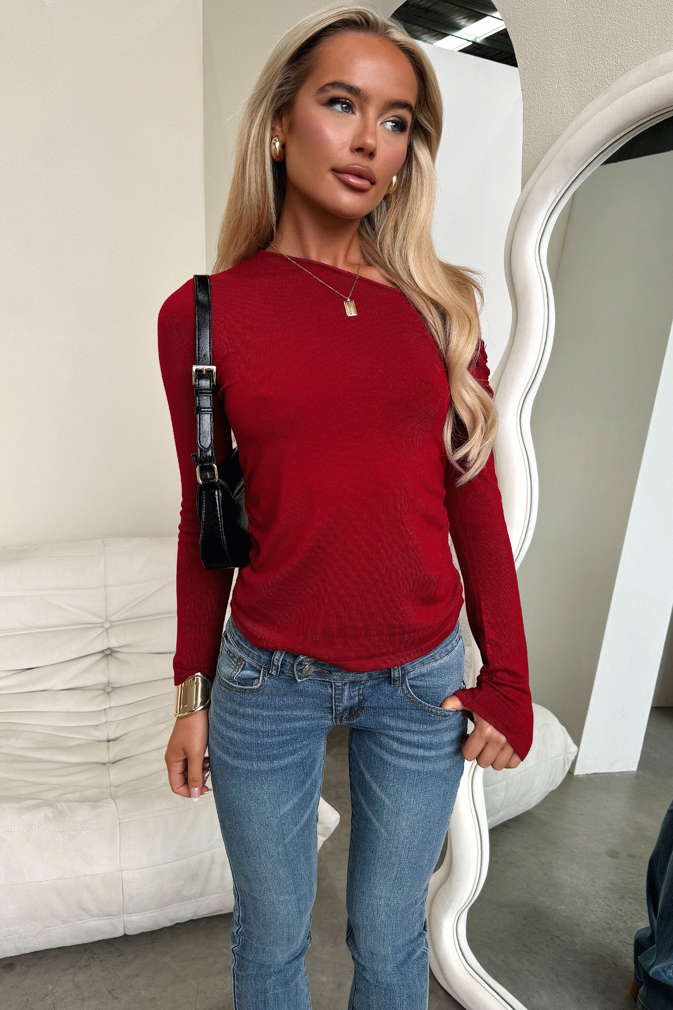 Baylee Top - Burgundy - Image 5
