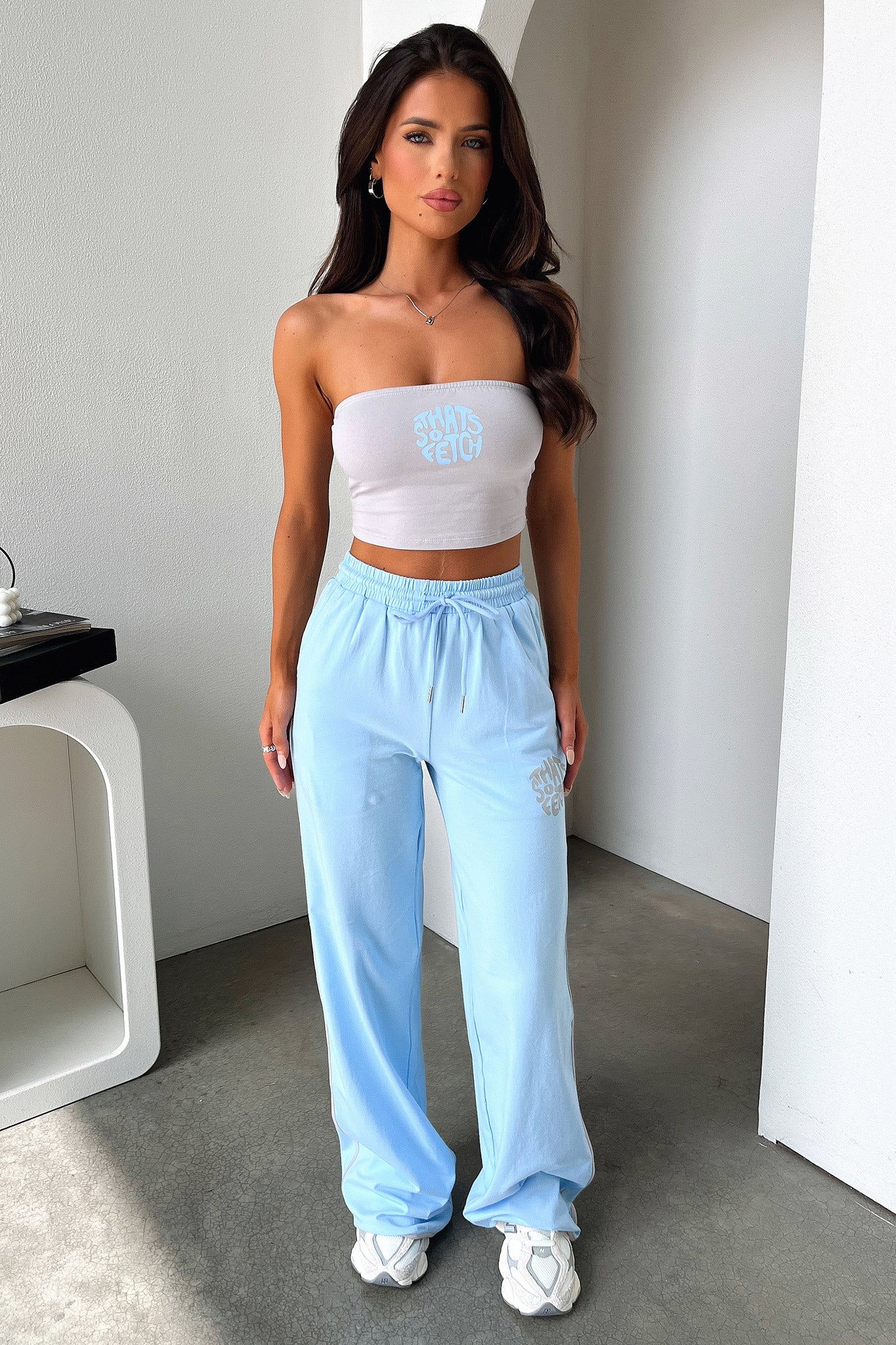 Beckham Wide Leg Pants - Blue - Image 6