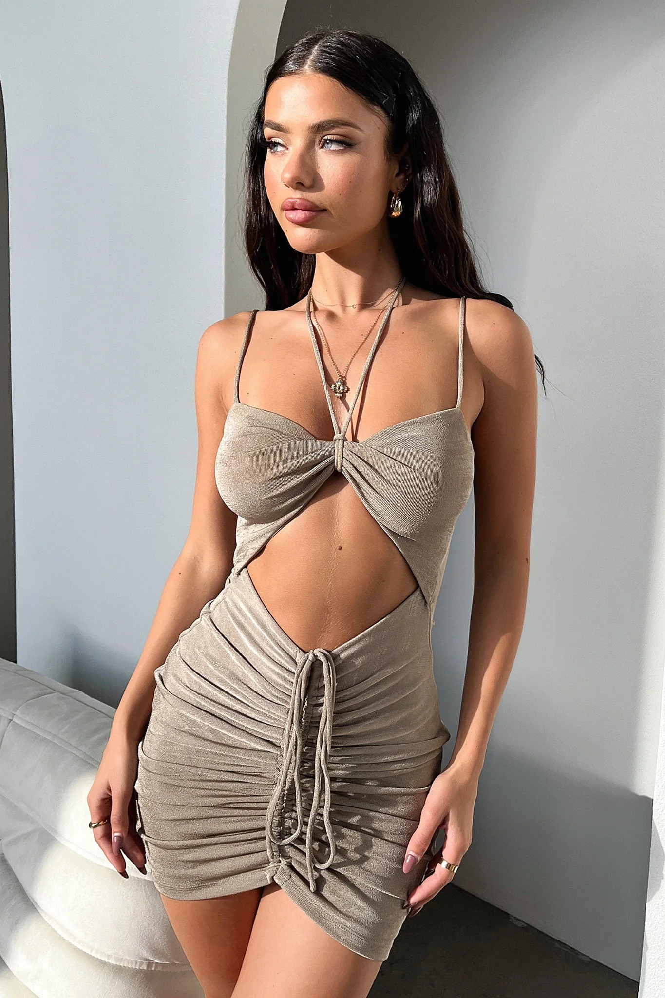 Billie Dress - Dusty Brown - Image 3