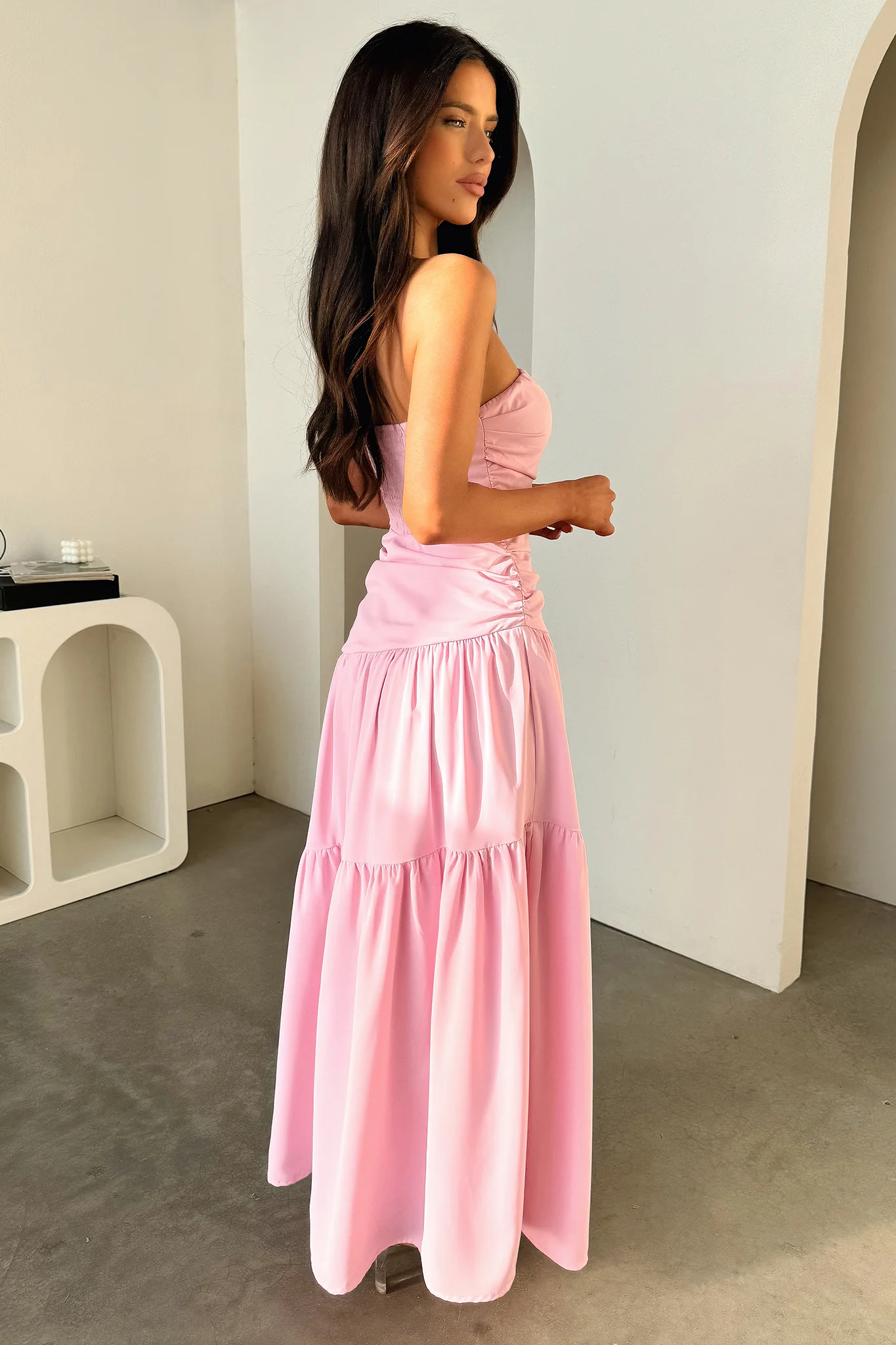 Charlotte Strapless Maxi Dress - Pink - Image 9
