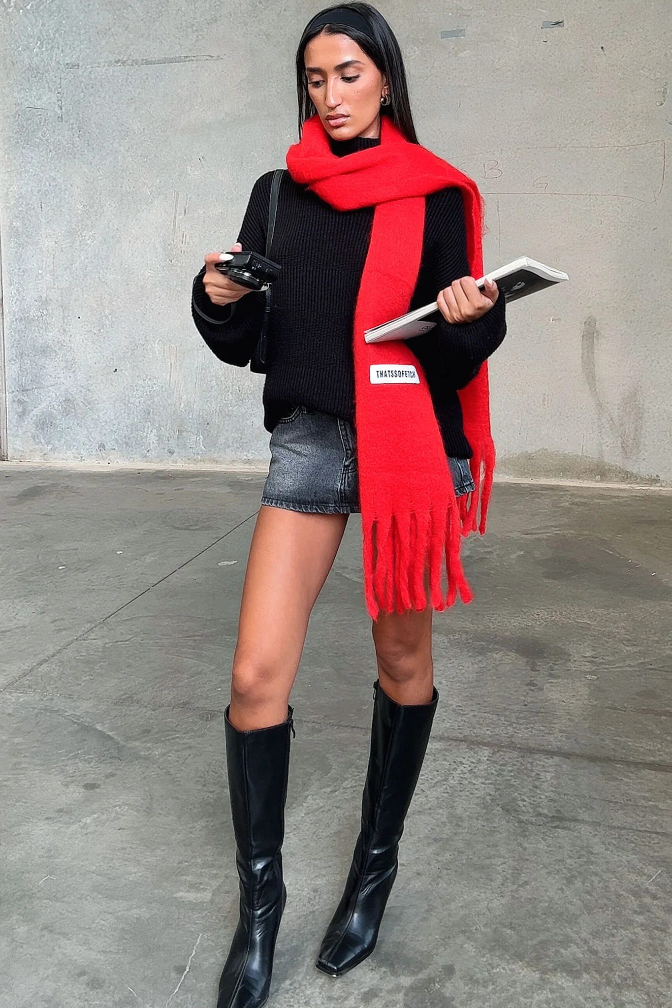 Cinzia Scarf - Red - Image 5