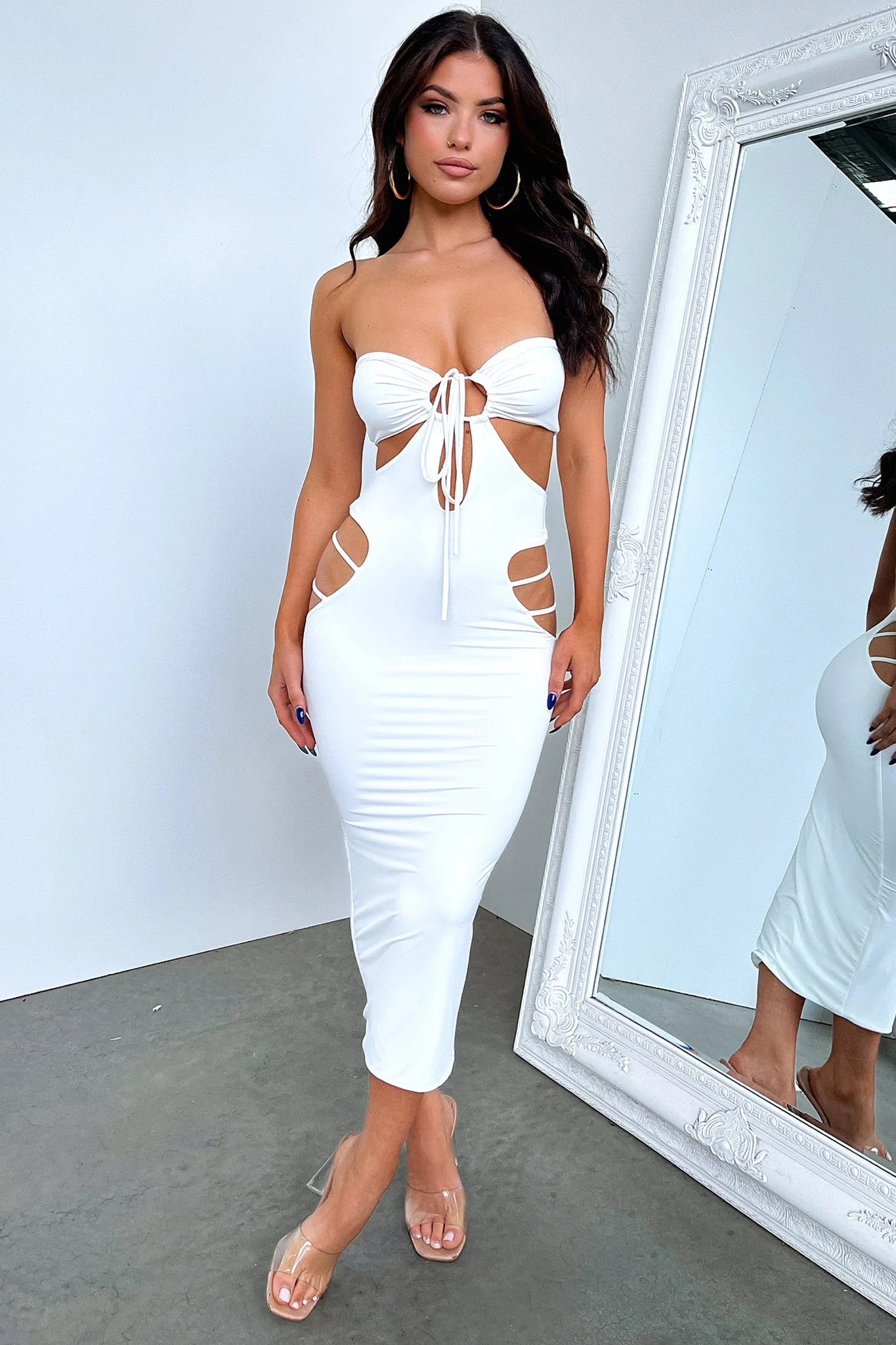 Clara Midi Dress - White - Image 6
