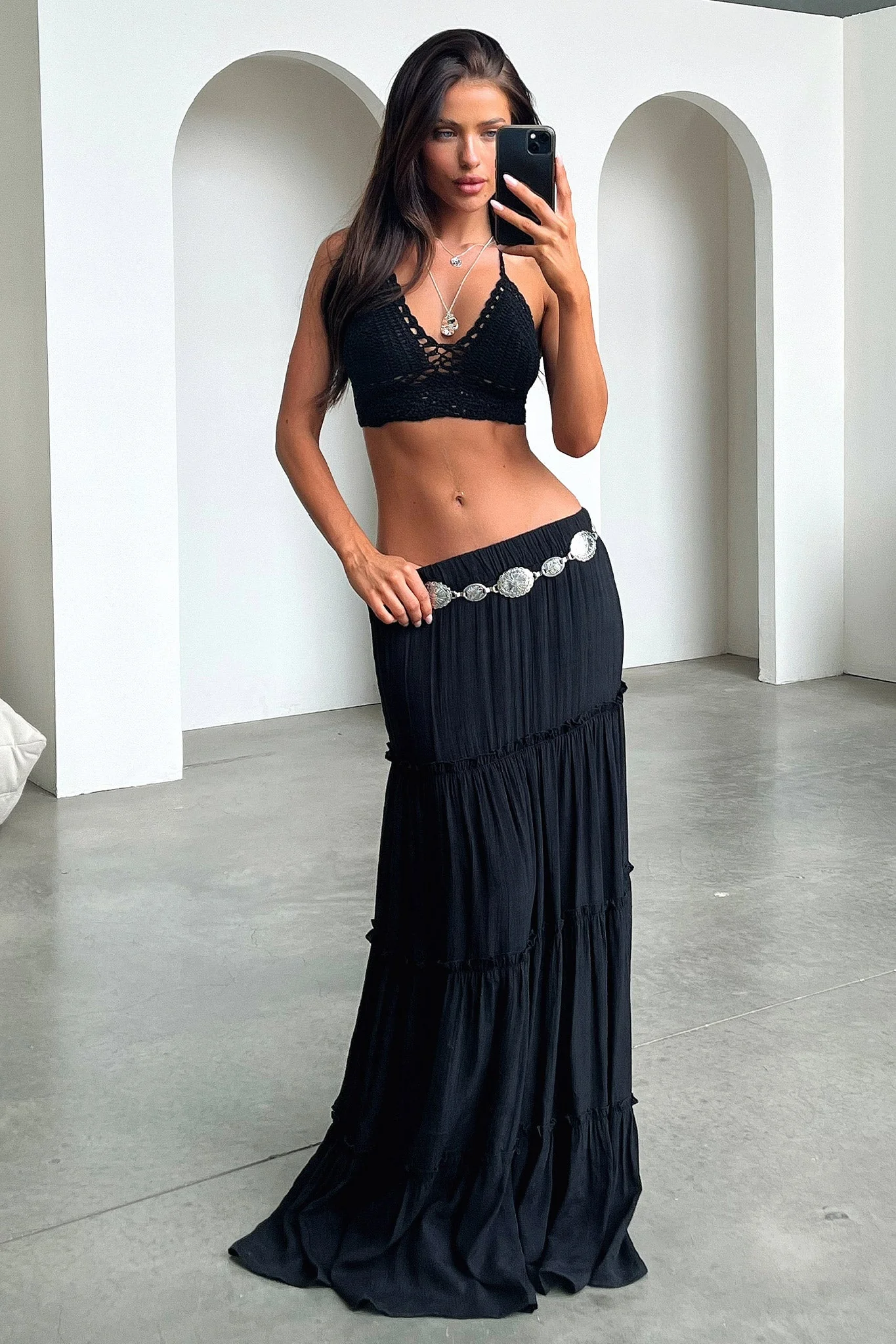 Dunne Maxi Skirt - Black - Image 4