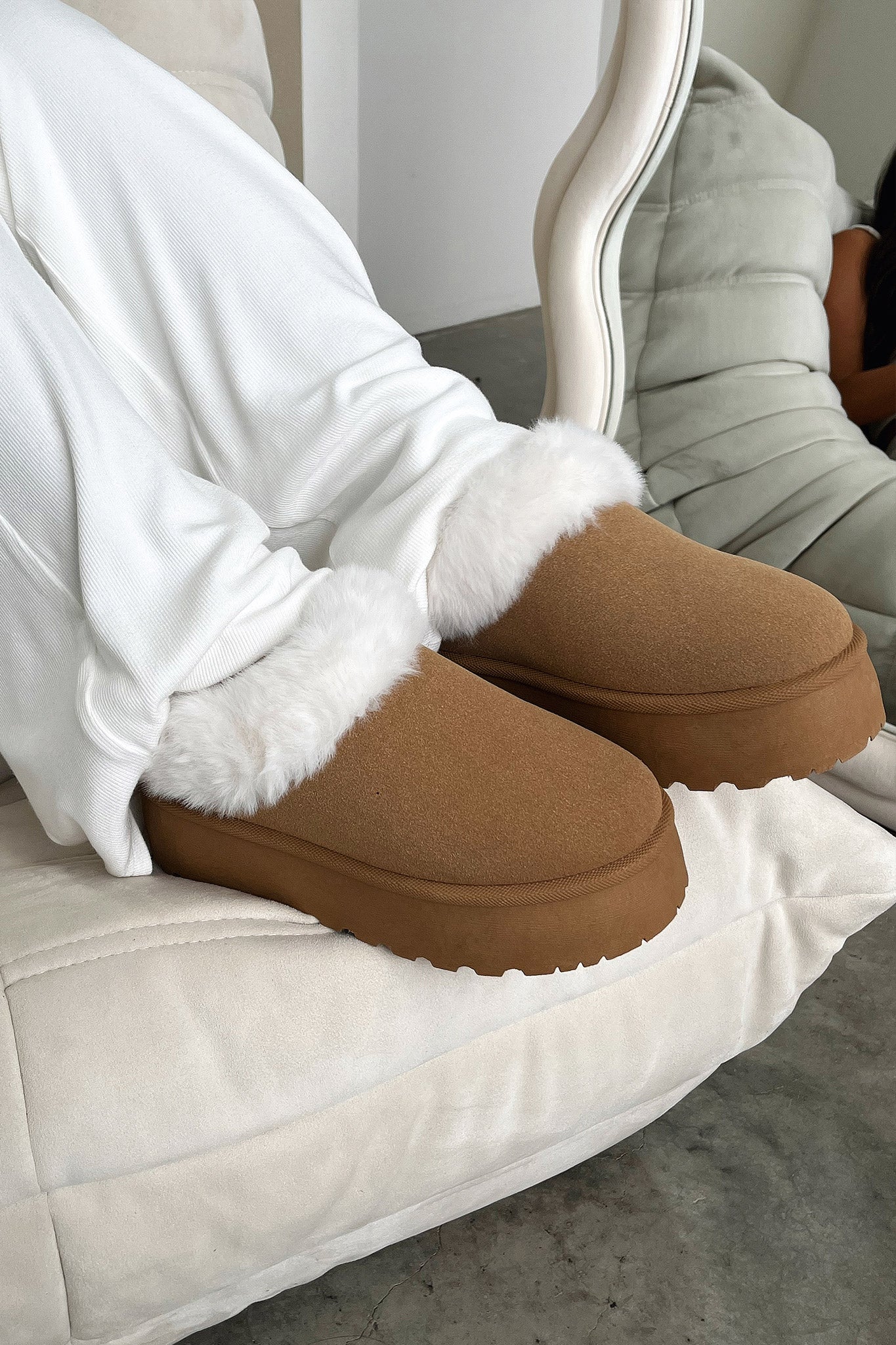 Elani Platform Slippers - Chestnut - Image 4