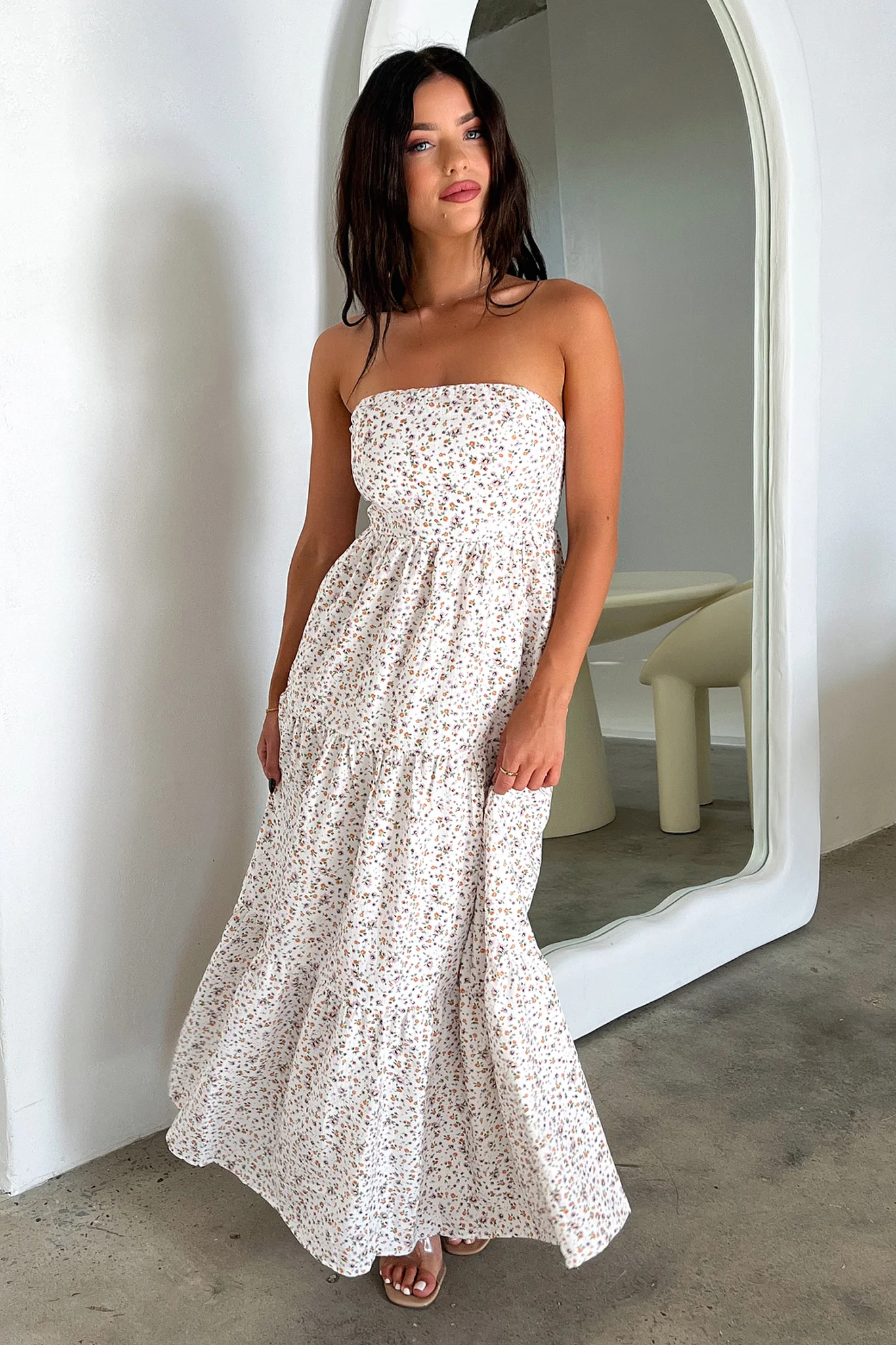 Hailey Maxi Dress - White Floral - Image 3