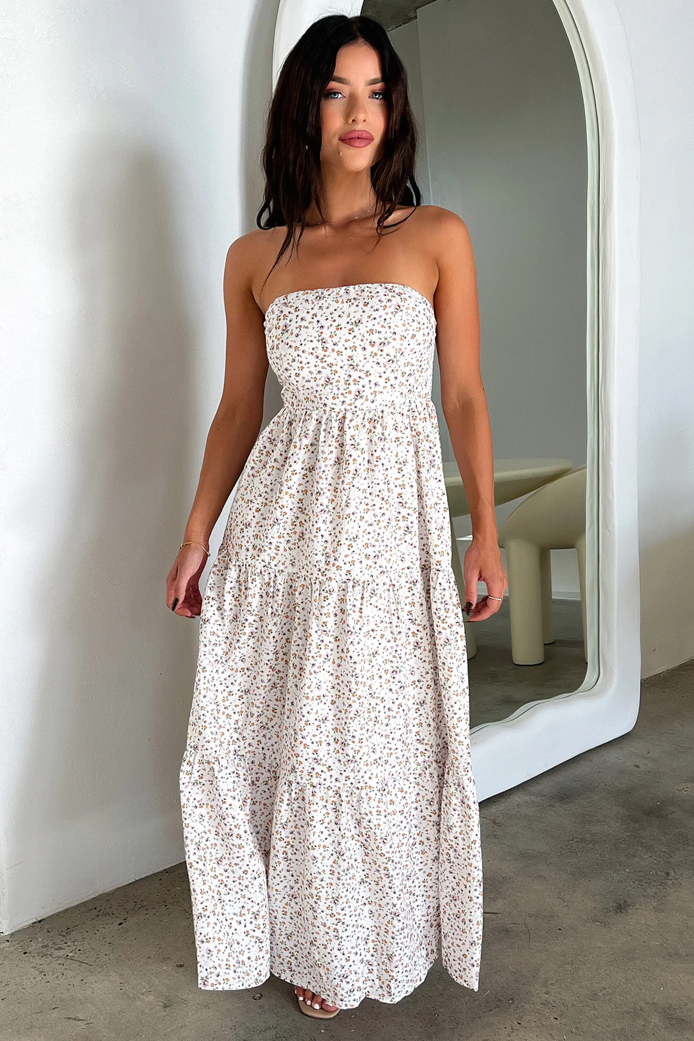 Hailey Maxi Dress - White Floral - Image 4