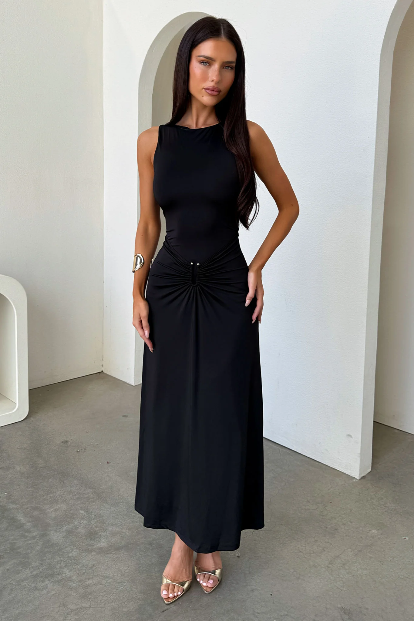 Henrietta Sleeveless Maxi Dress - Black - Image 4