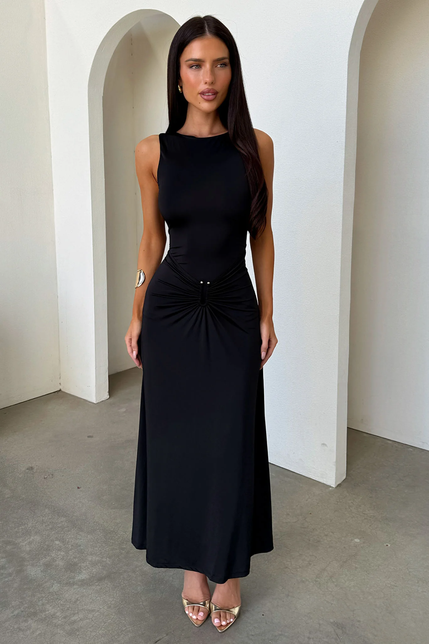 Henrietta Sleeveless Maxi Dress - Black - Image 5