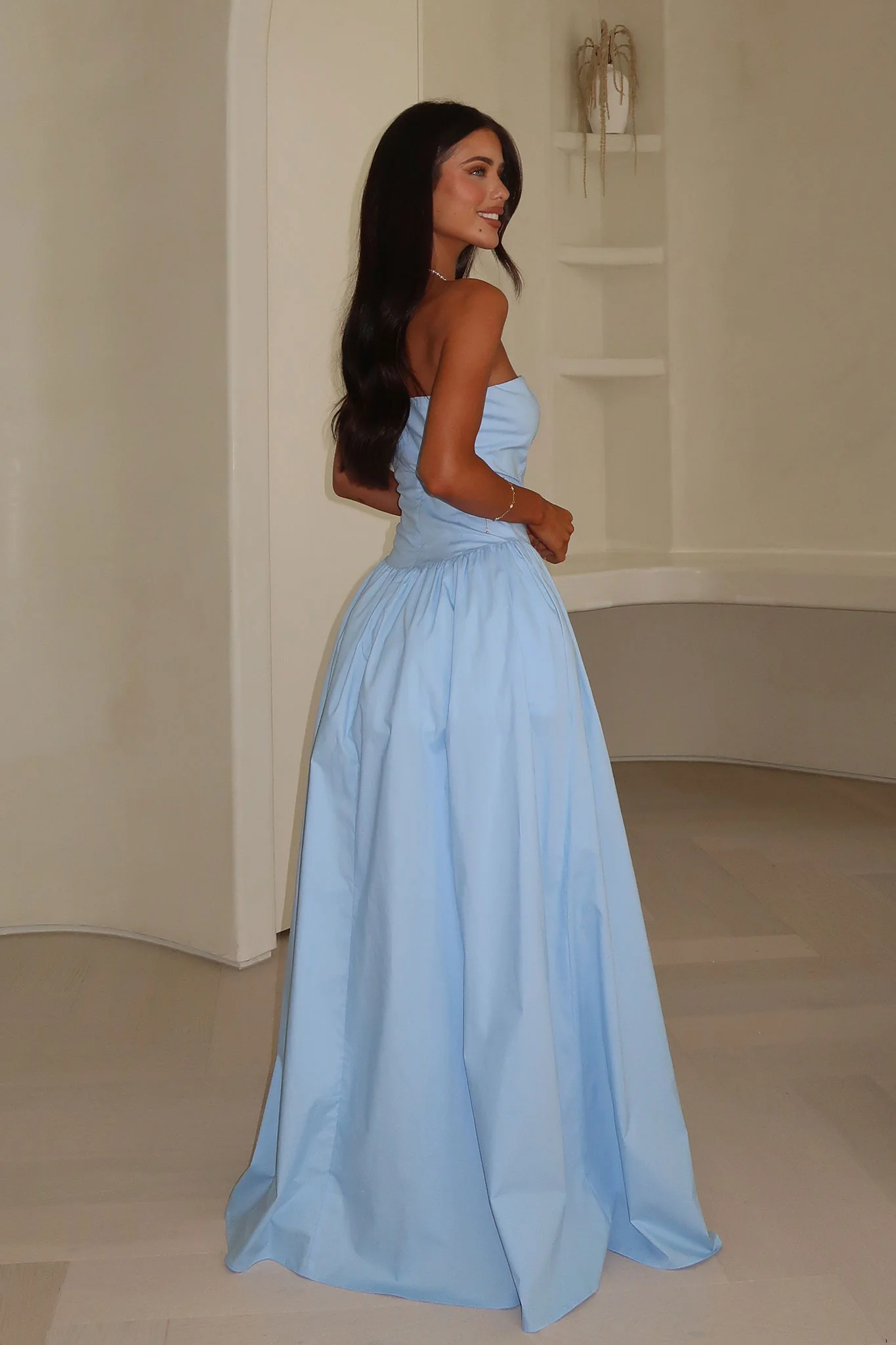 Iridessa Strapless Maxi Dress - Baby Blue - Image 8