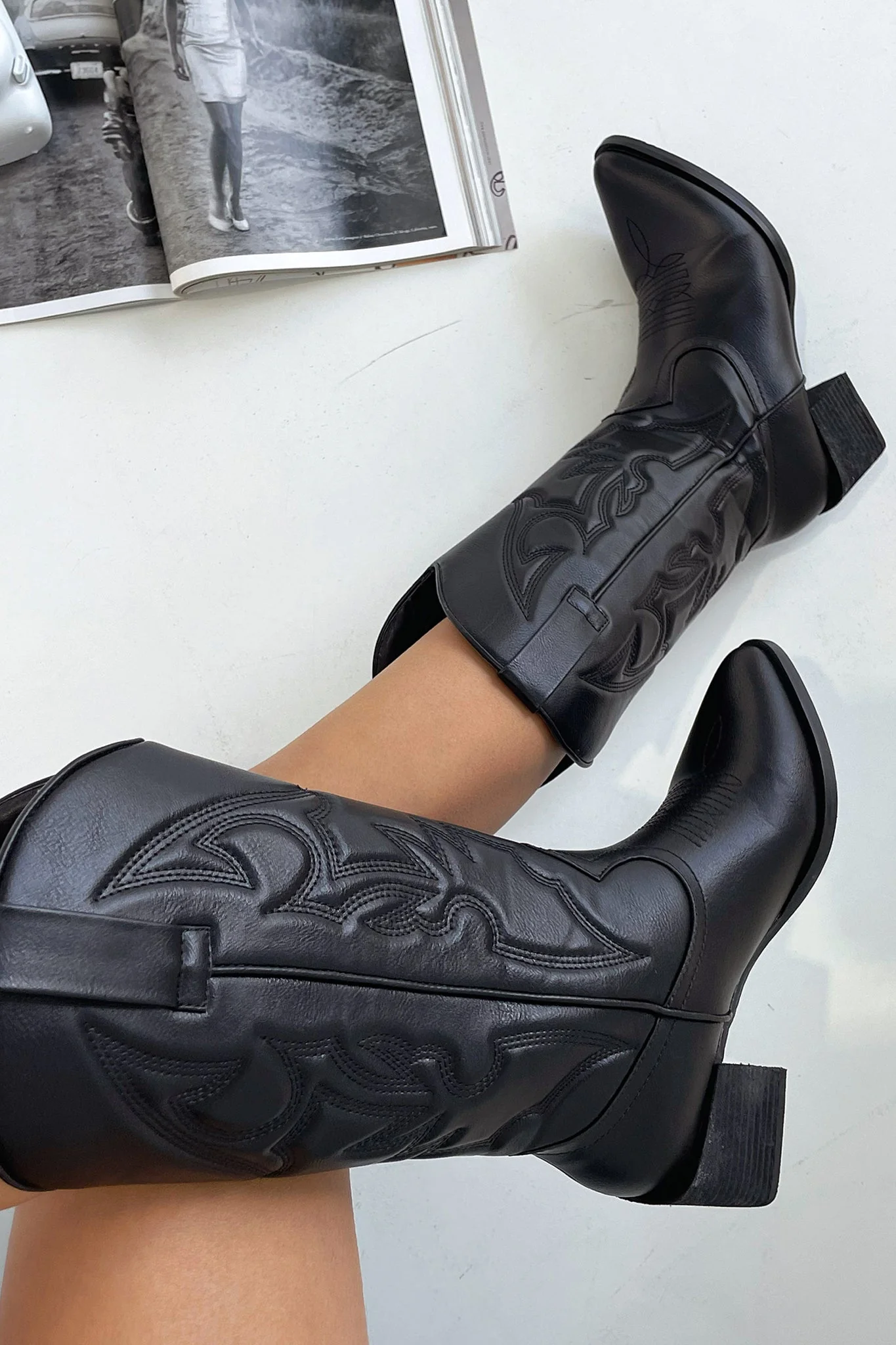 Jagger Cowboy Boots - Black - Image 2