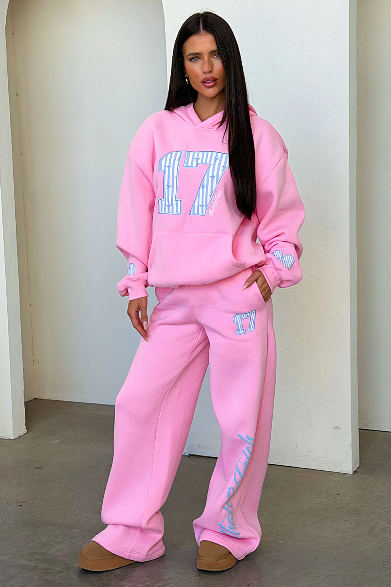 Kaile Wide Leg Sweatpants - Pink - Image 5
