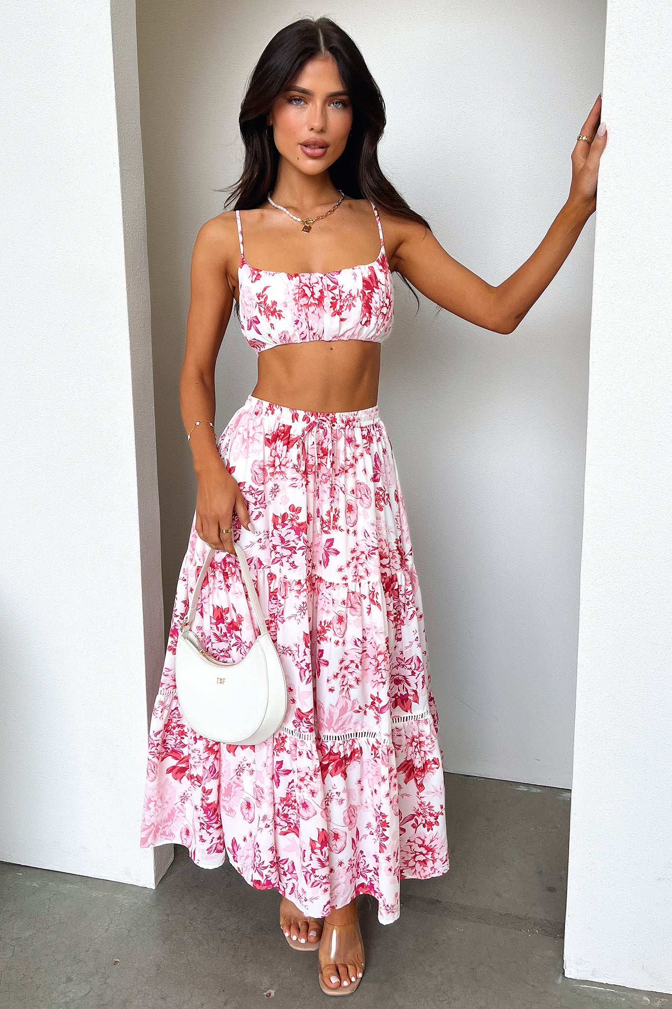 Kei Crop - Pink / Red Floral - Image 3