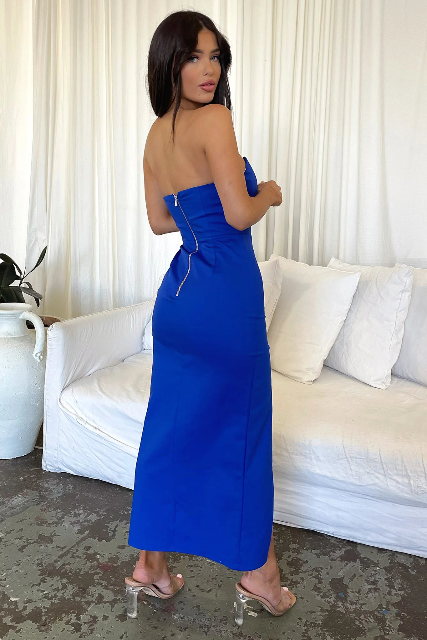 Lane Strapless Maxi Dress - Royal Blue - Image 5