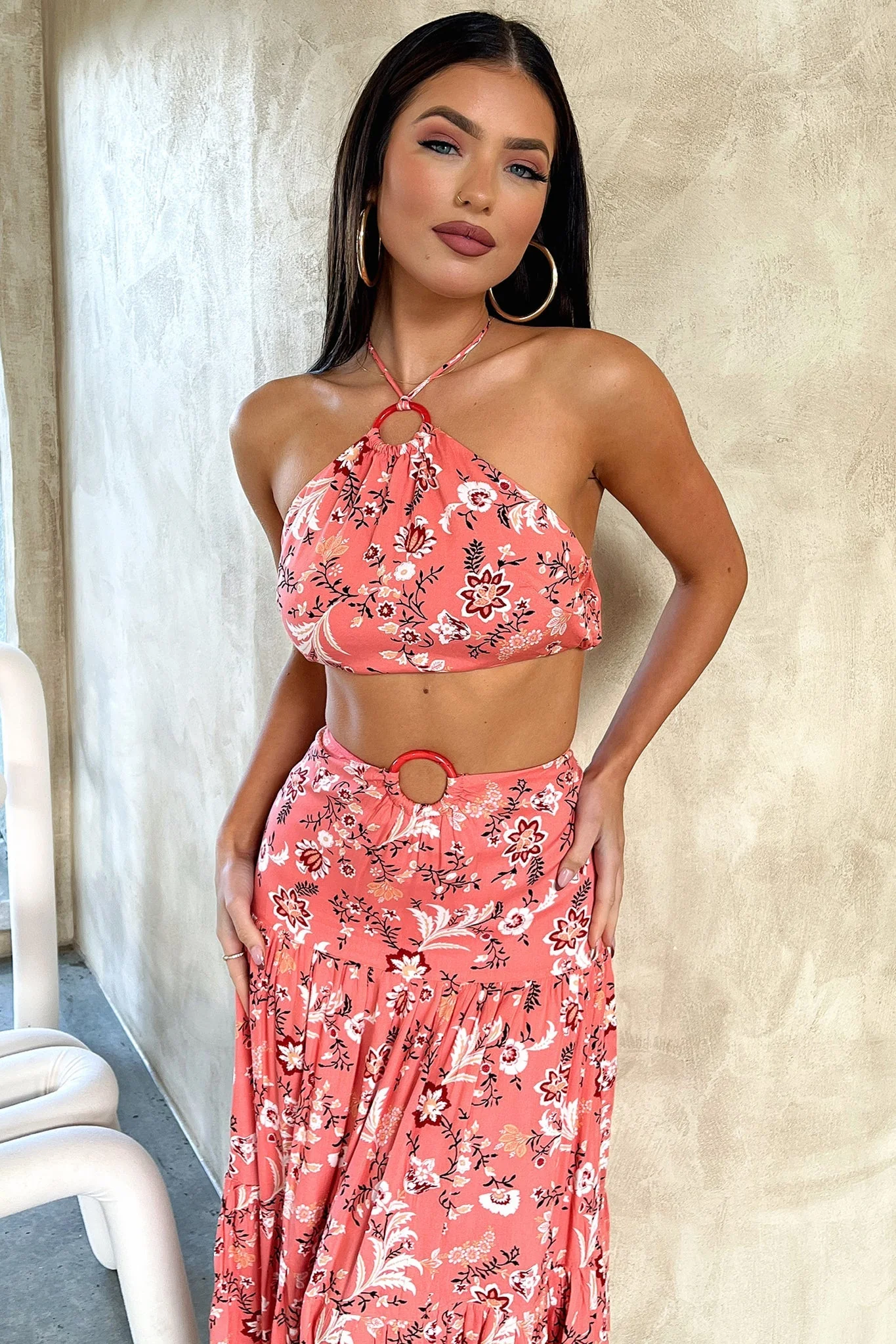 Lora Crop - Coral Floral - Image 3