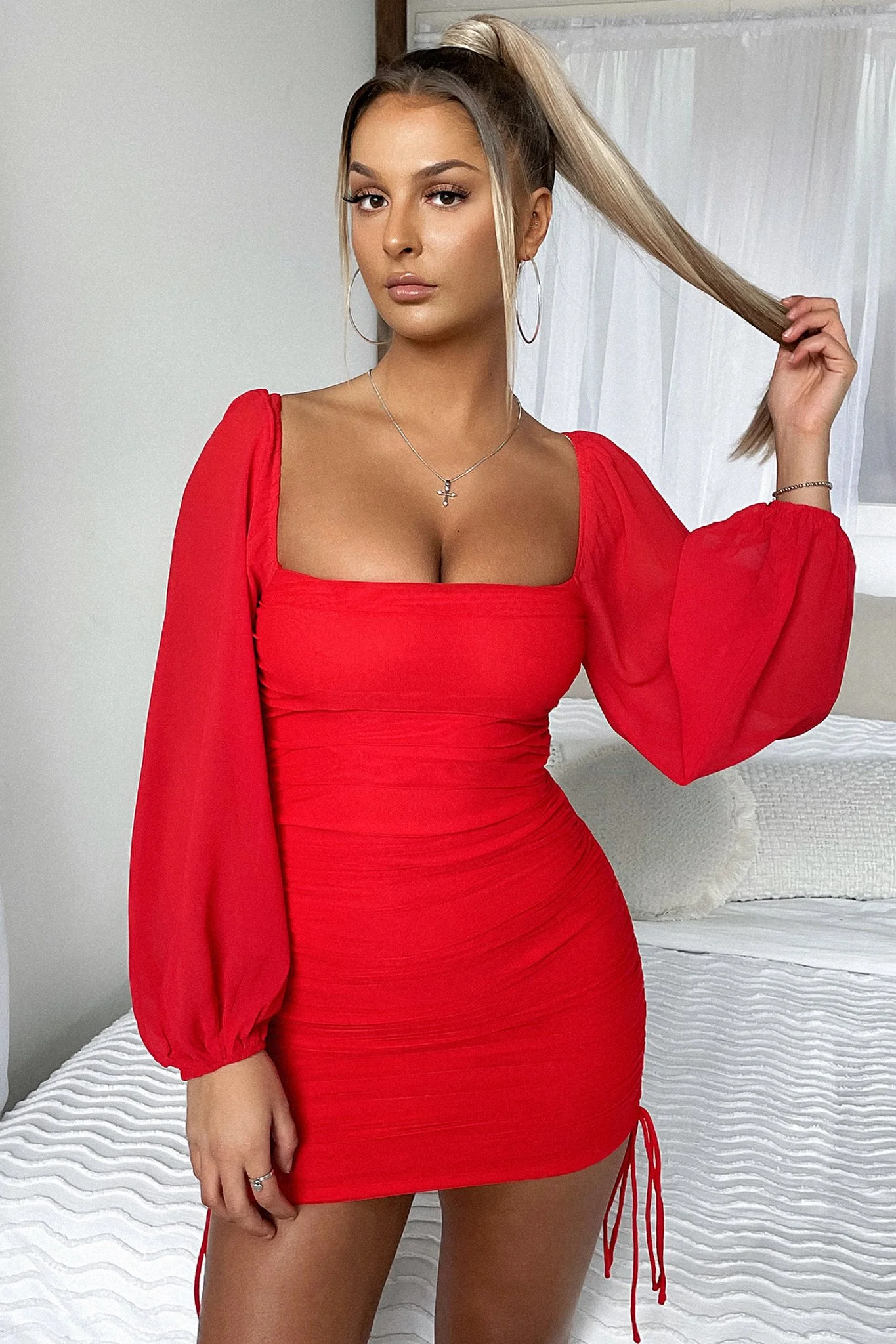 Lorde Dress - Red - Image 7