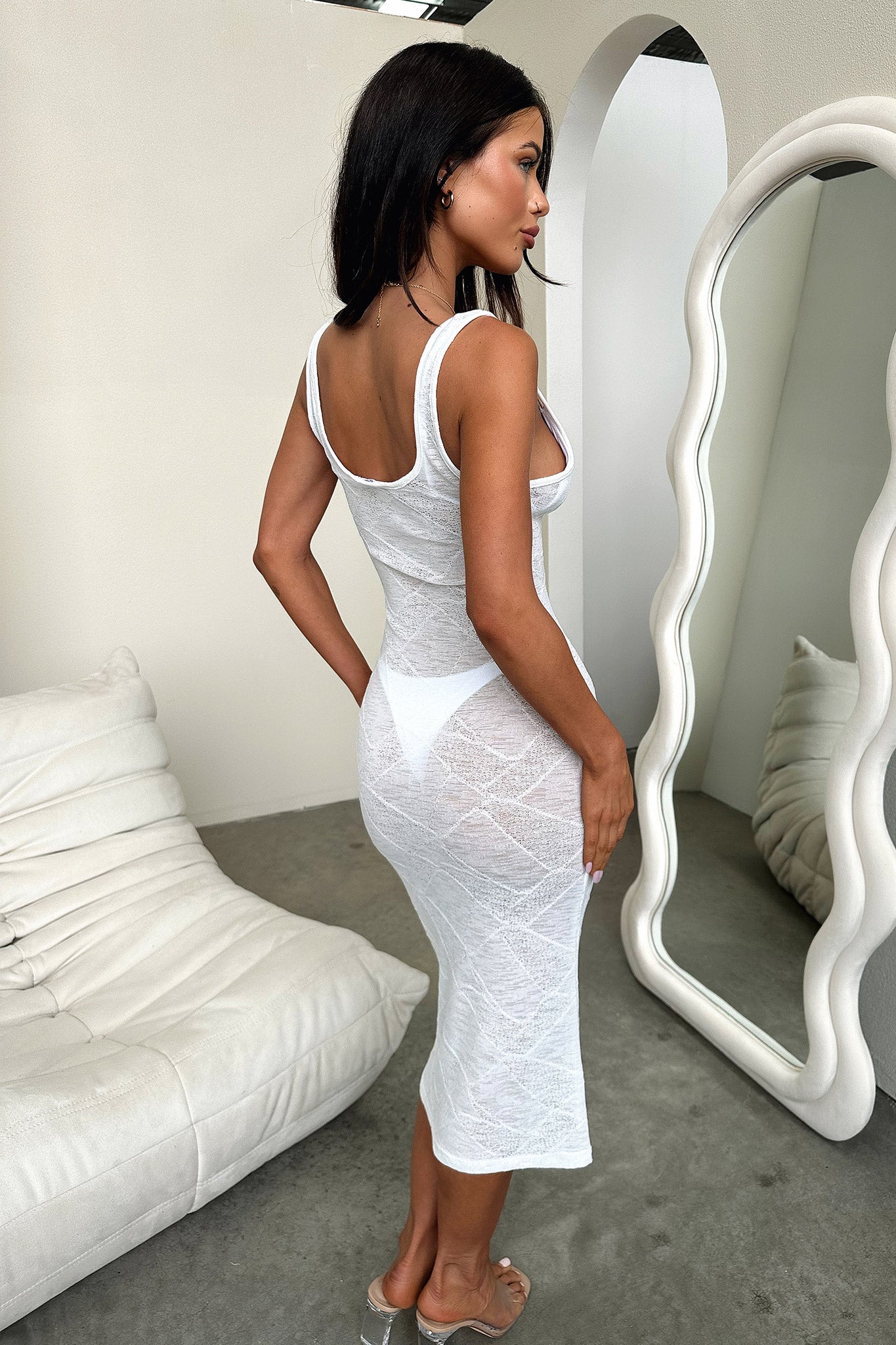 Mallena Midi Dress - White - Image 4