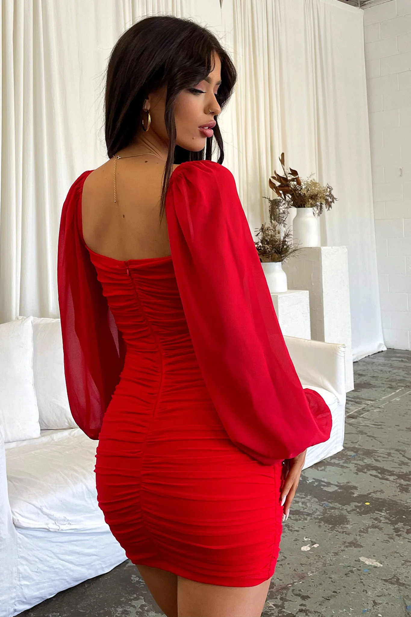 Octavia Dress - Red - Image 3