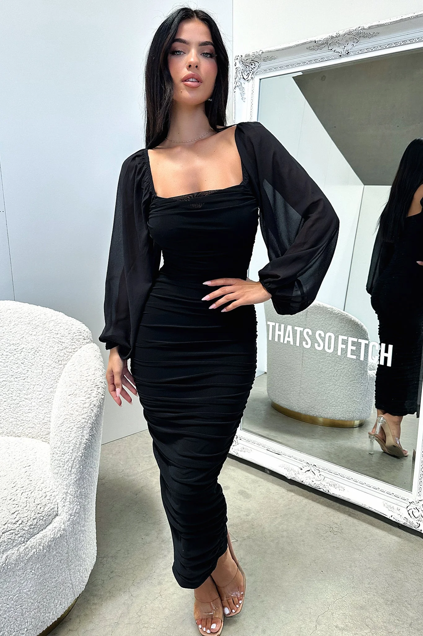 Octavia Maxi Dress - Black - Image 3