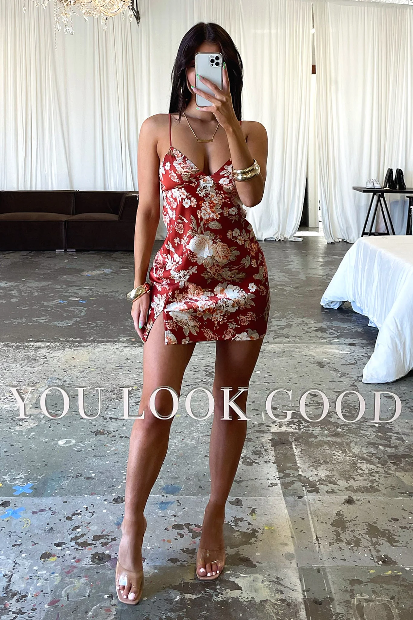 Rhea Dress - Red Floral - Image 3