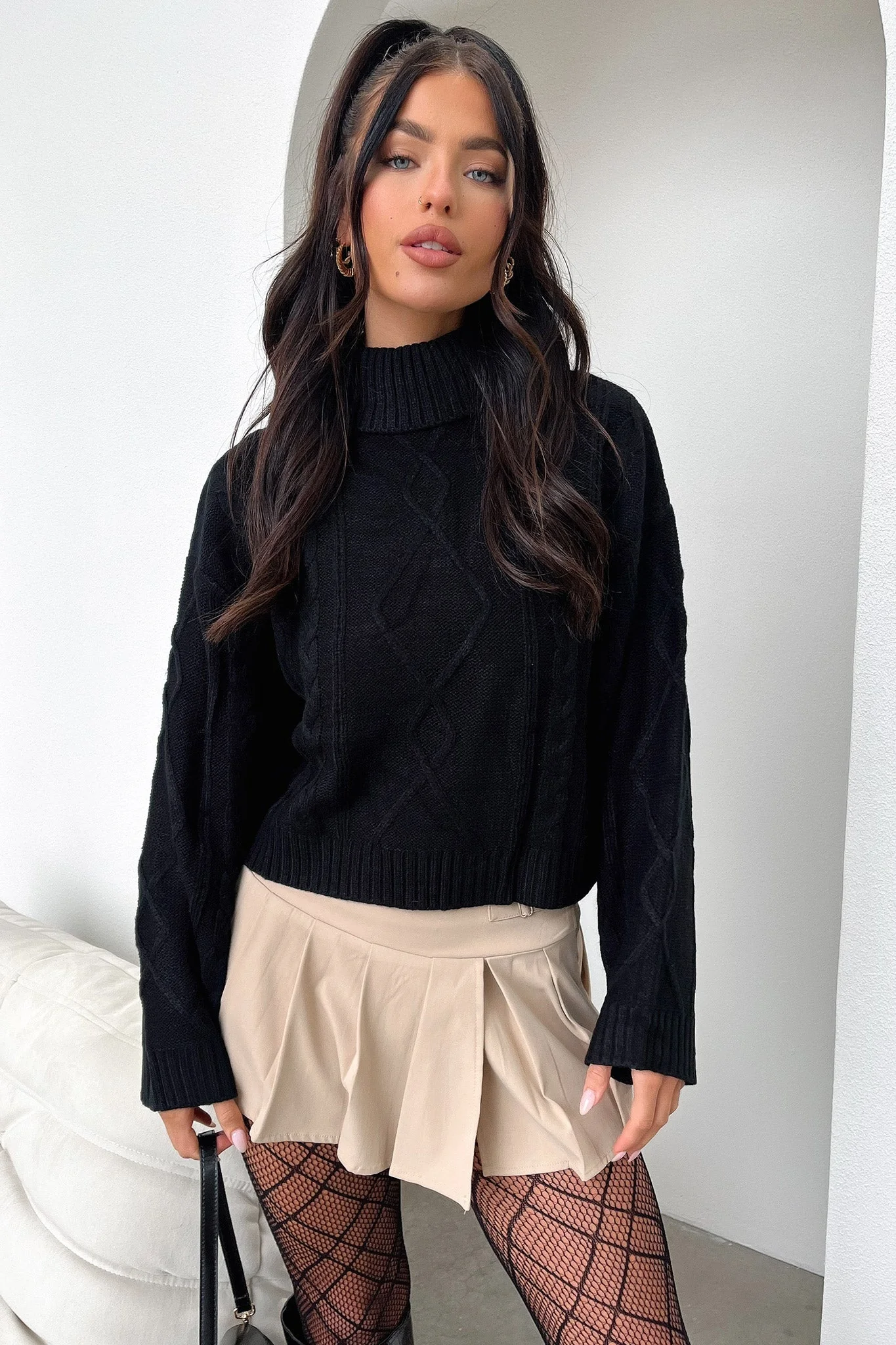 Rian Knit Jumper - Black - Image 3