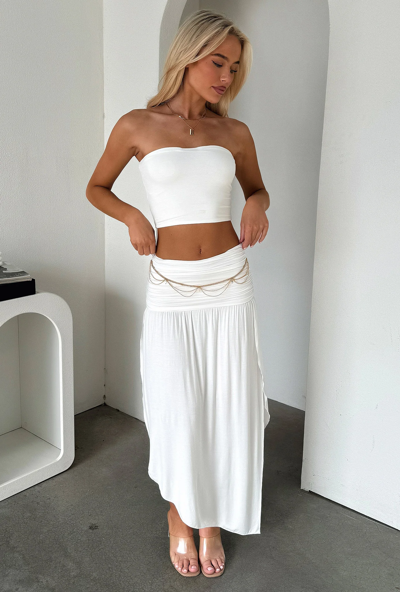 Rosalia Midi Skirt - White - Image 2