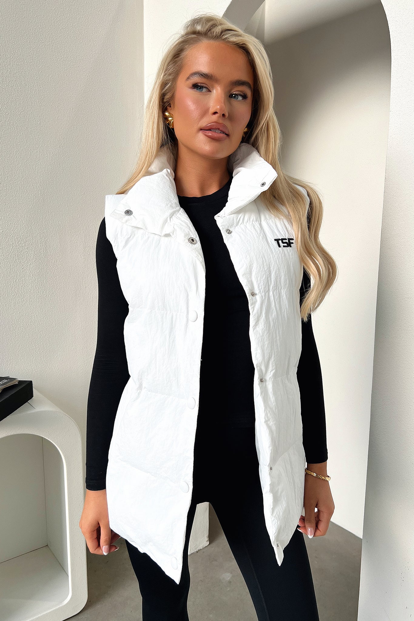 Sabre Puffer Vest - Cream - Image 5