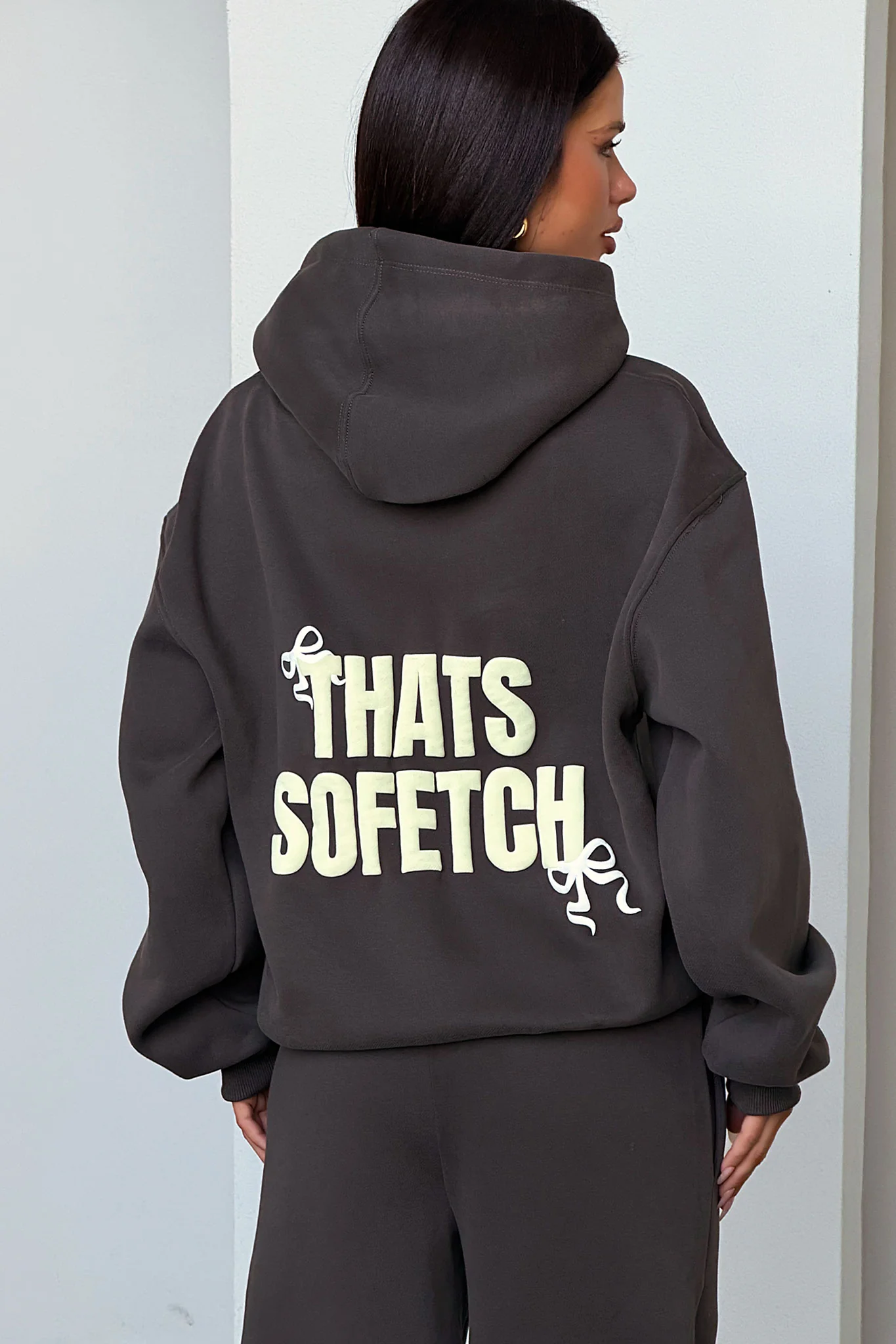 Sadie Bow Hoodie - Charcoal - Image 5