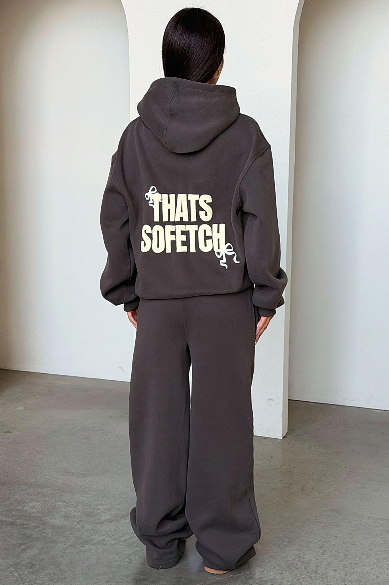 Sadie Bow Hoodie - Charcoal - Image 9