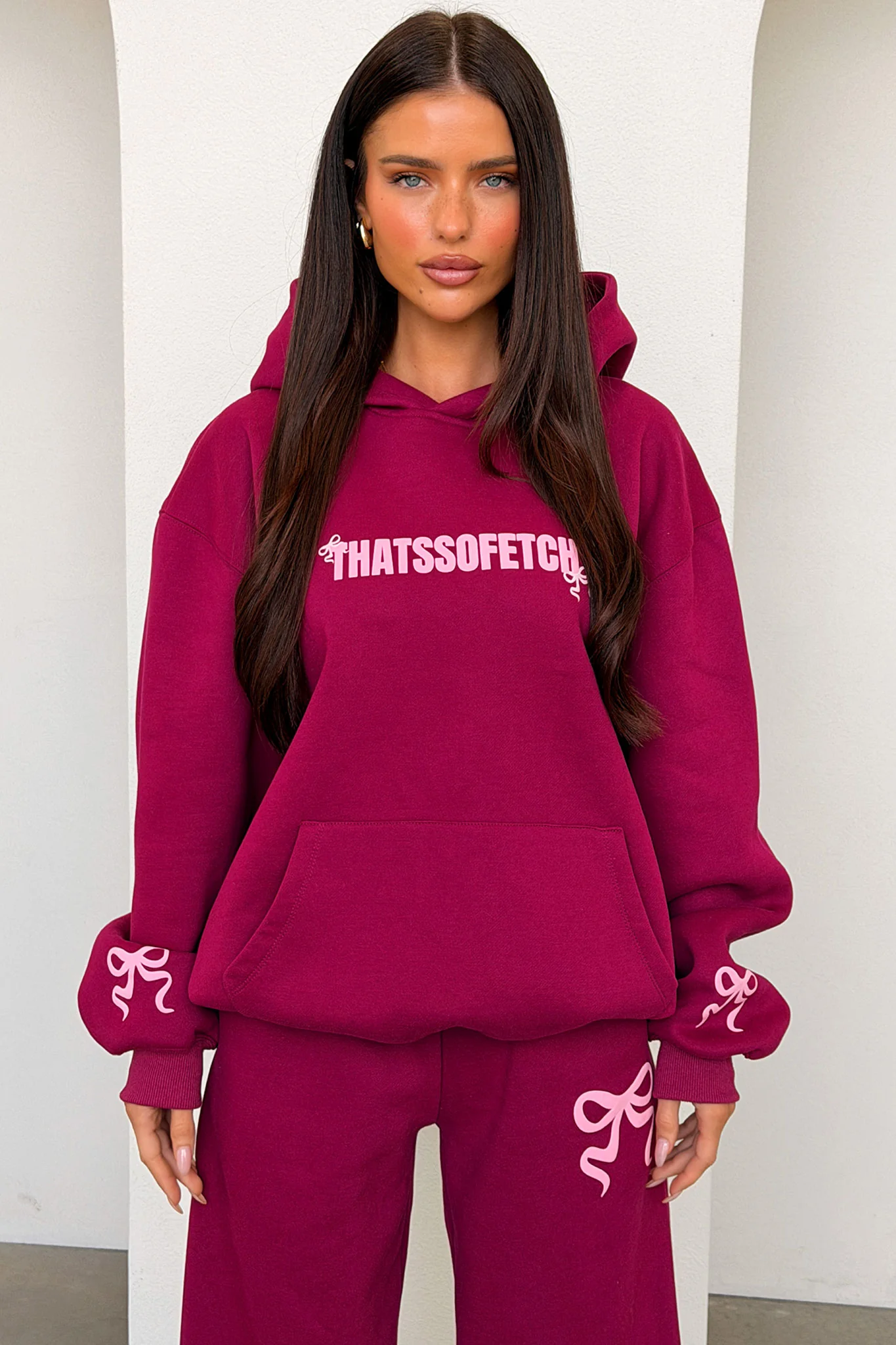 Sadie Bow Hoodie - Maroon