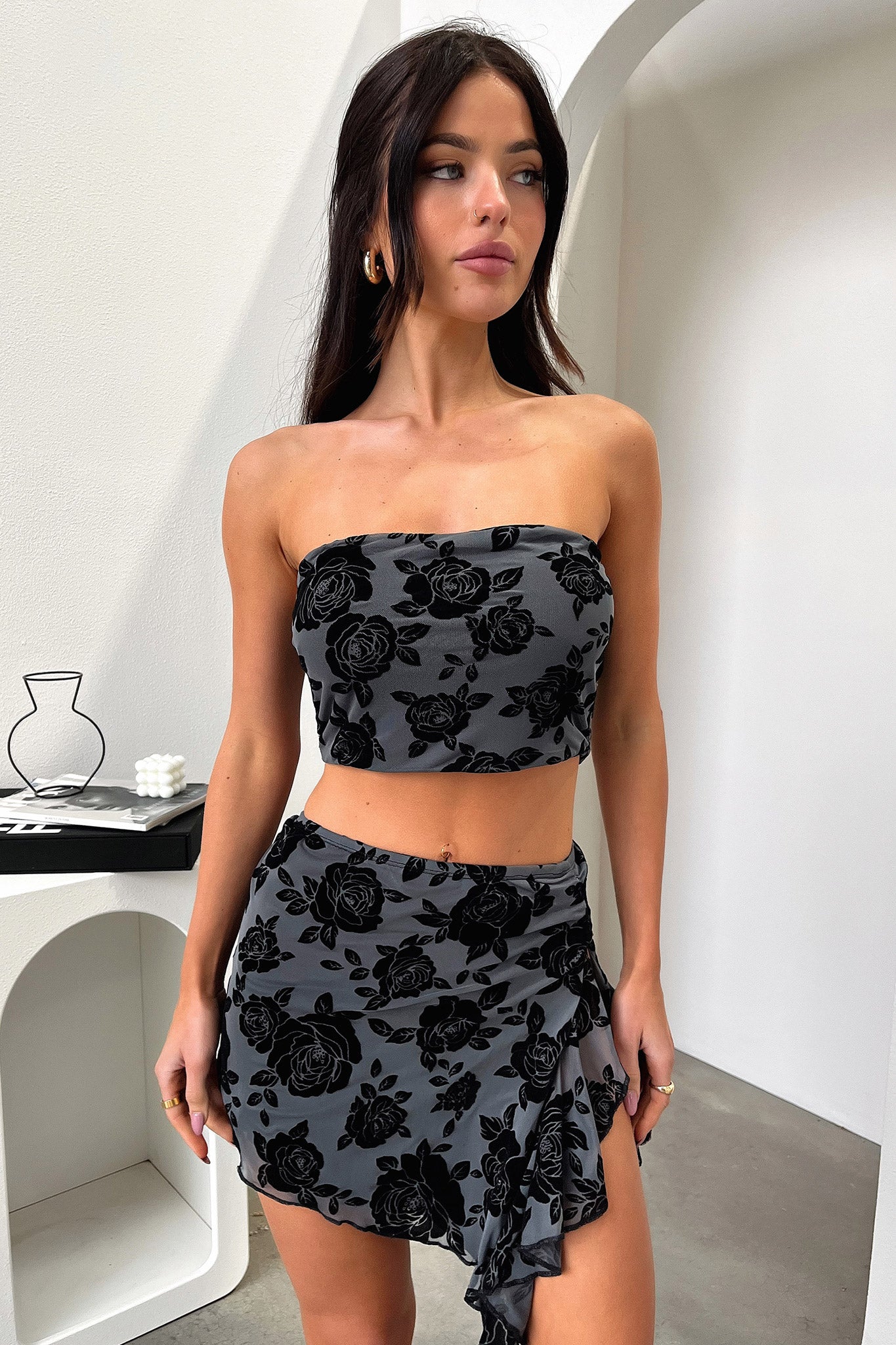 Savian Skirt - Black Floral - Image 4