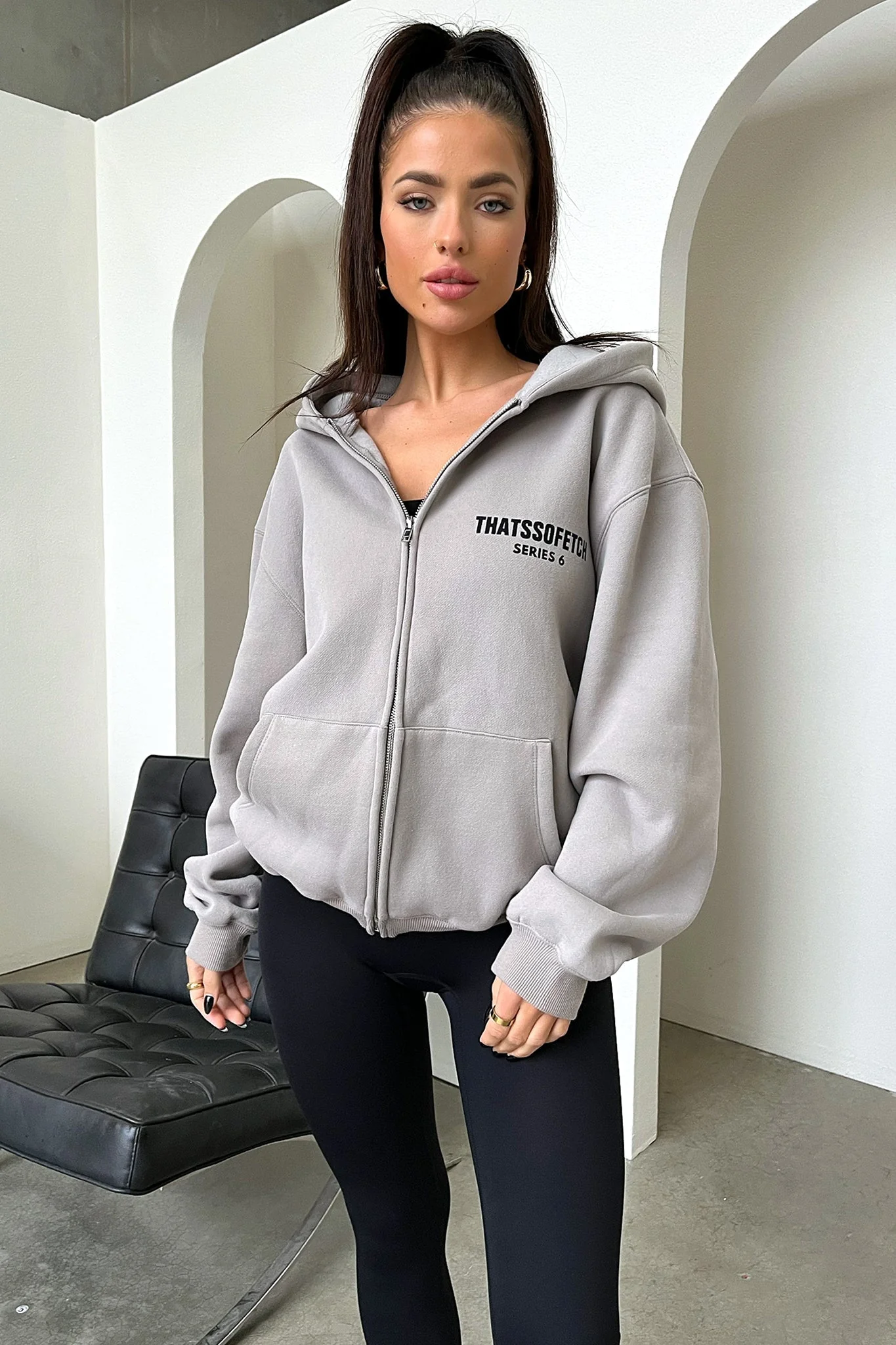 Series 6 Zip Up Hoodie - Grey - Image 3