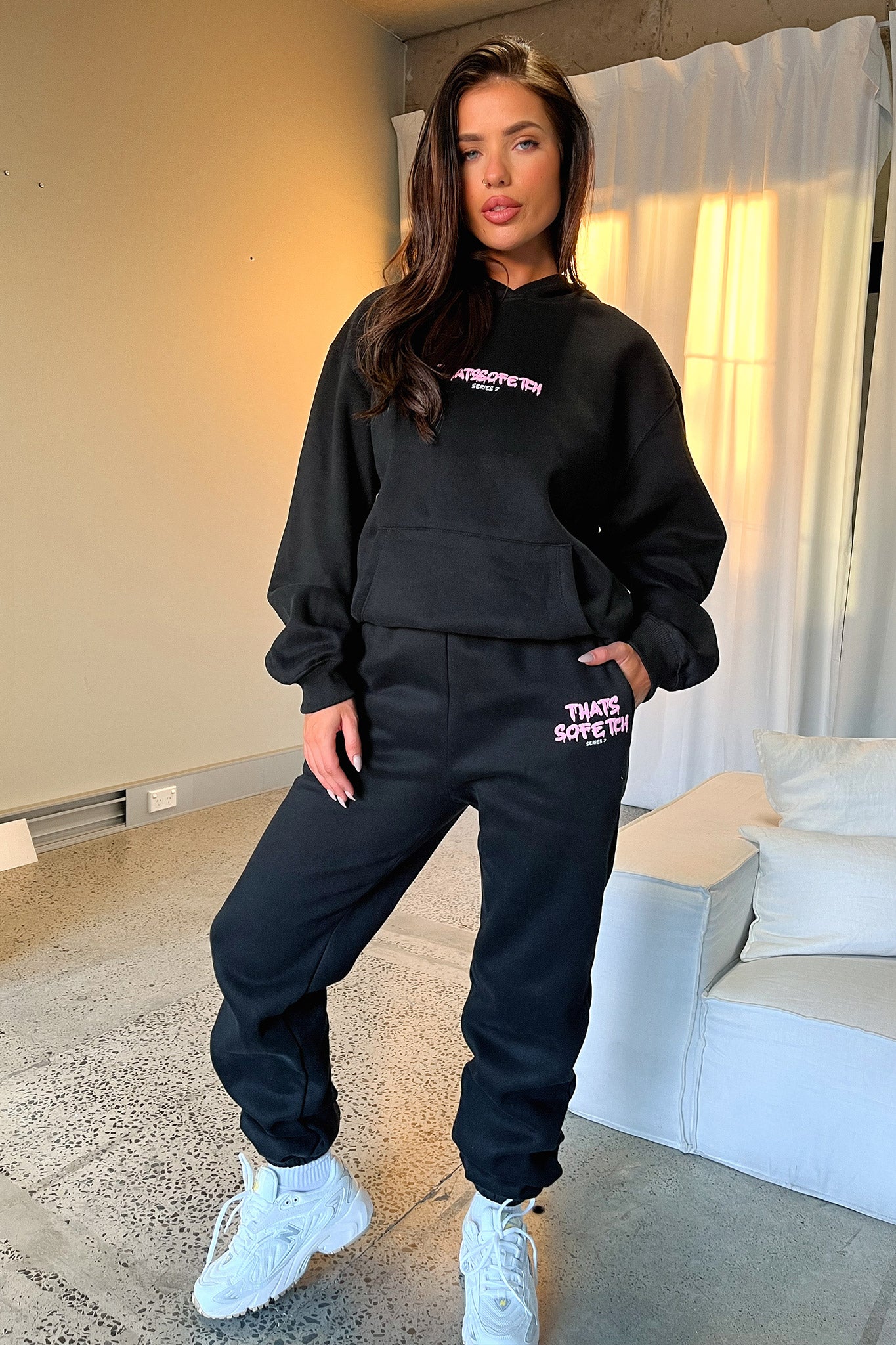 Series 7 Hoodie - Black/Pink - Image 3
