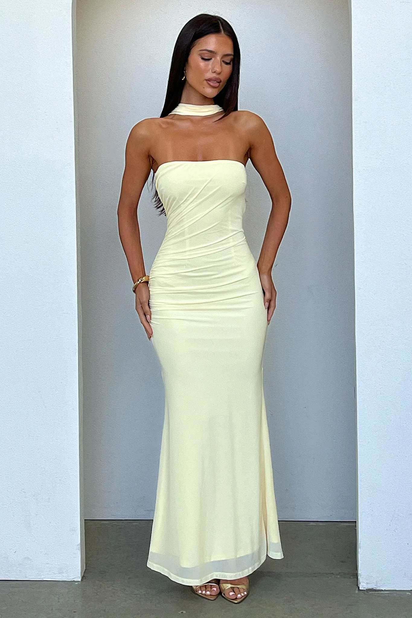 Taylor Open Back Maxi Dress - Yellow - Image 6