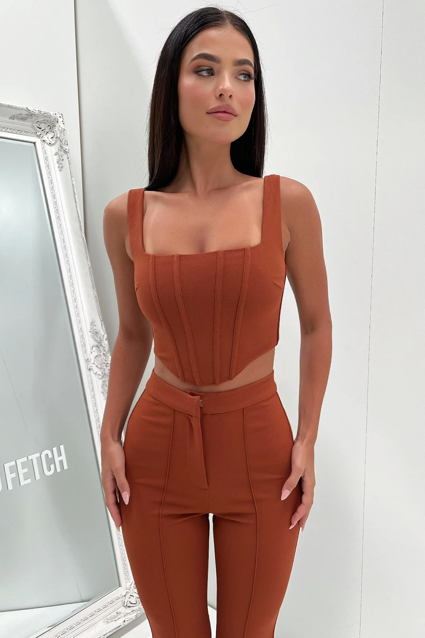 Token Corset Top - Brown - Image 7