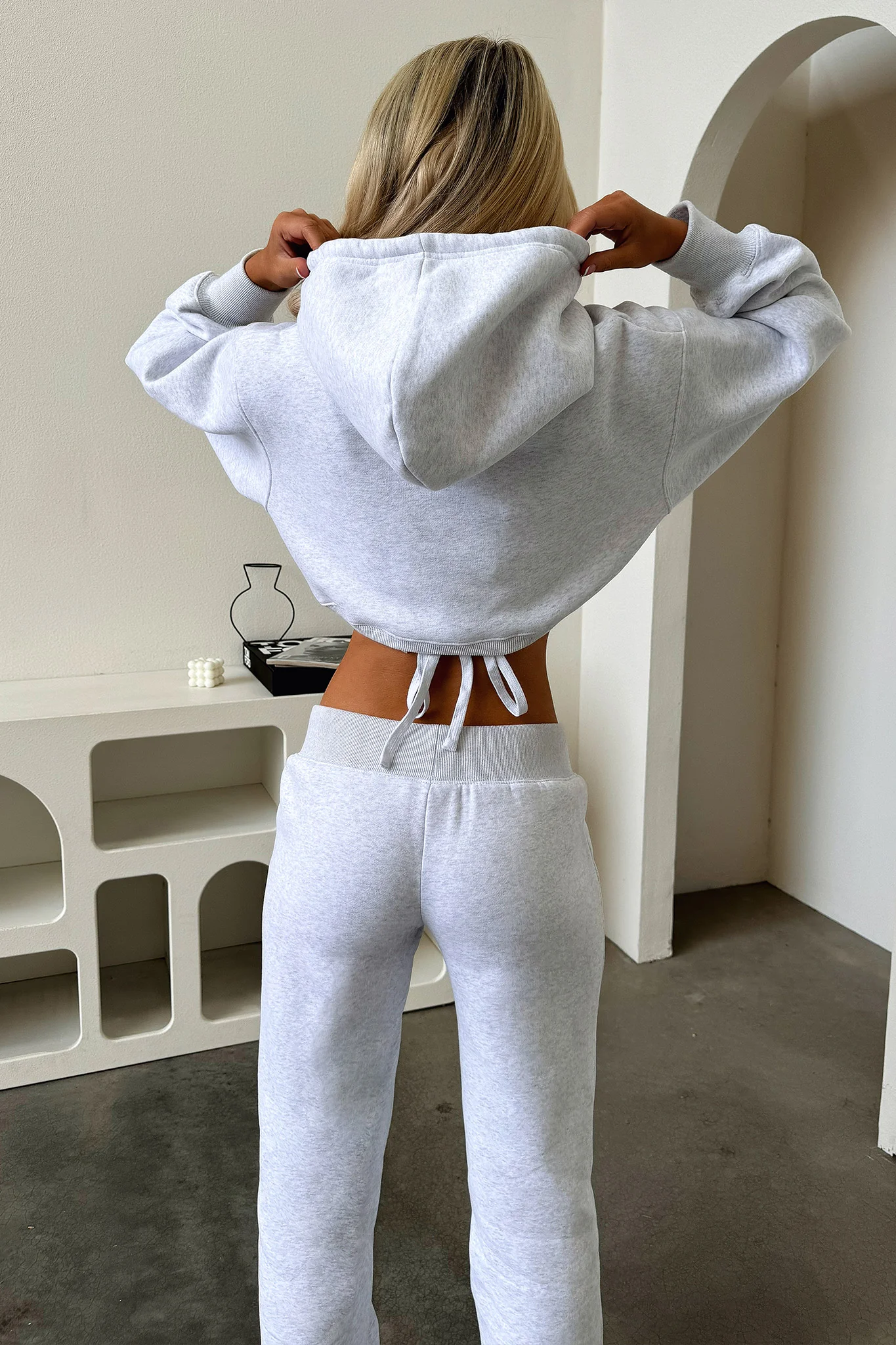 Zaina Cropped Hoodie - Grey - Image 5