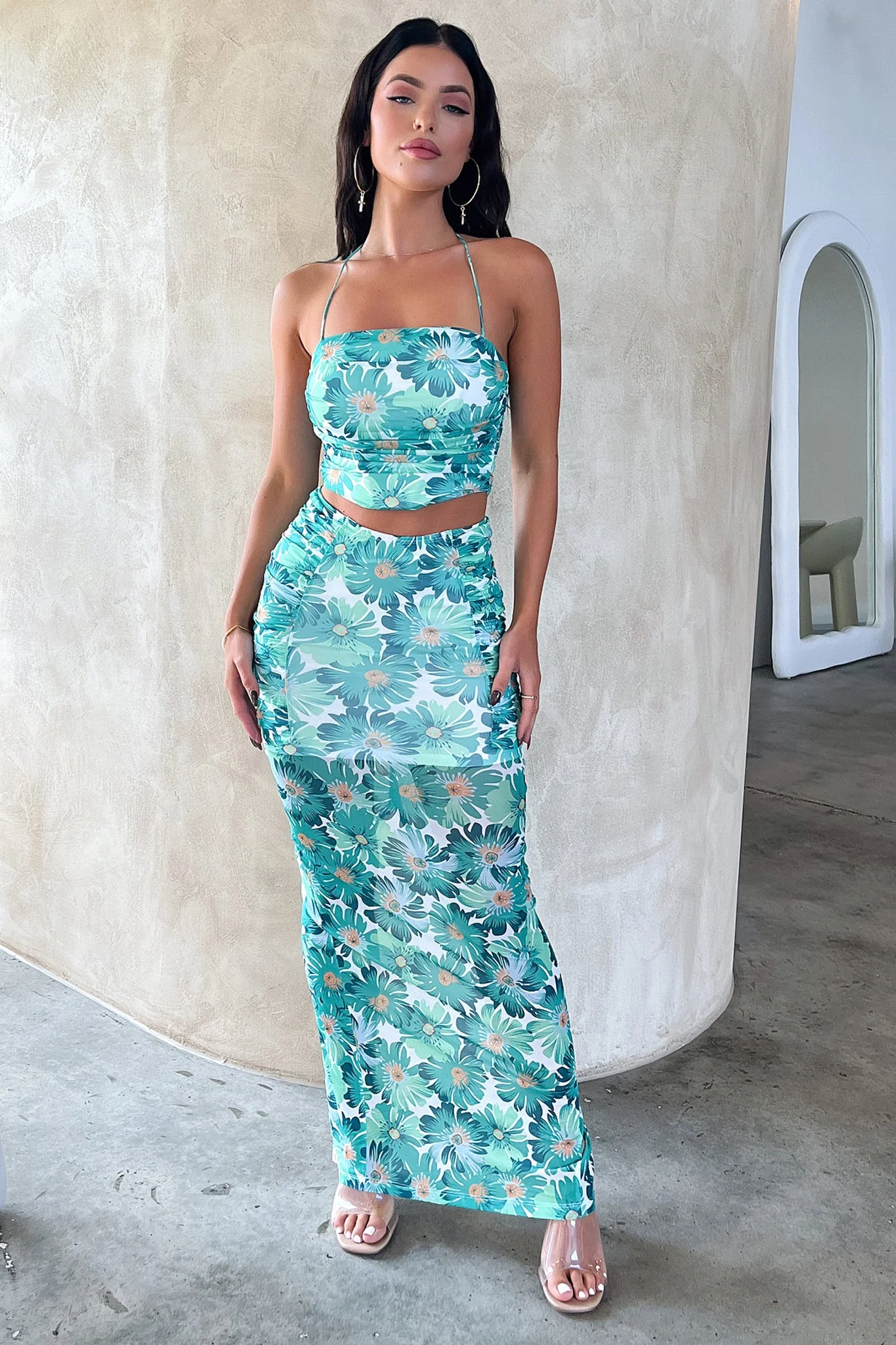 Zari Skirt - Green Floral - Image 3